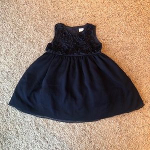 Beautiful Navy Dress with Floral Embellishments